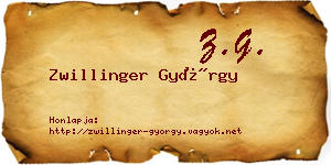 Zwillinger György névjegykártya